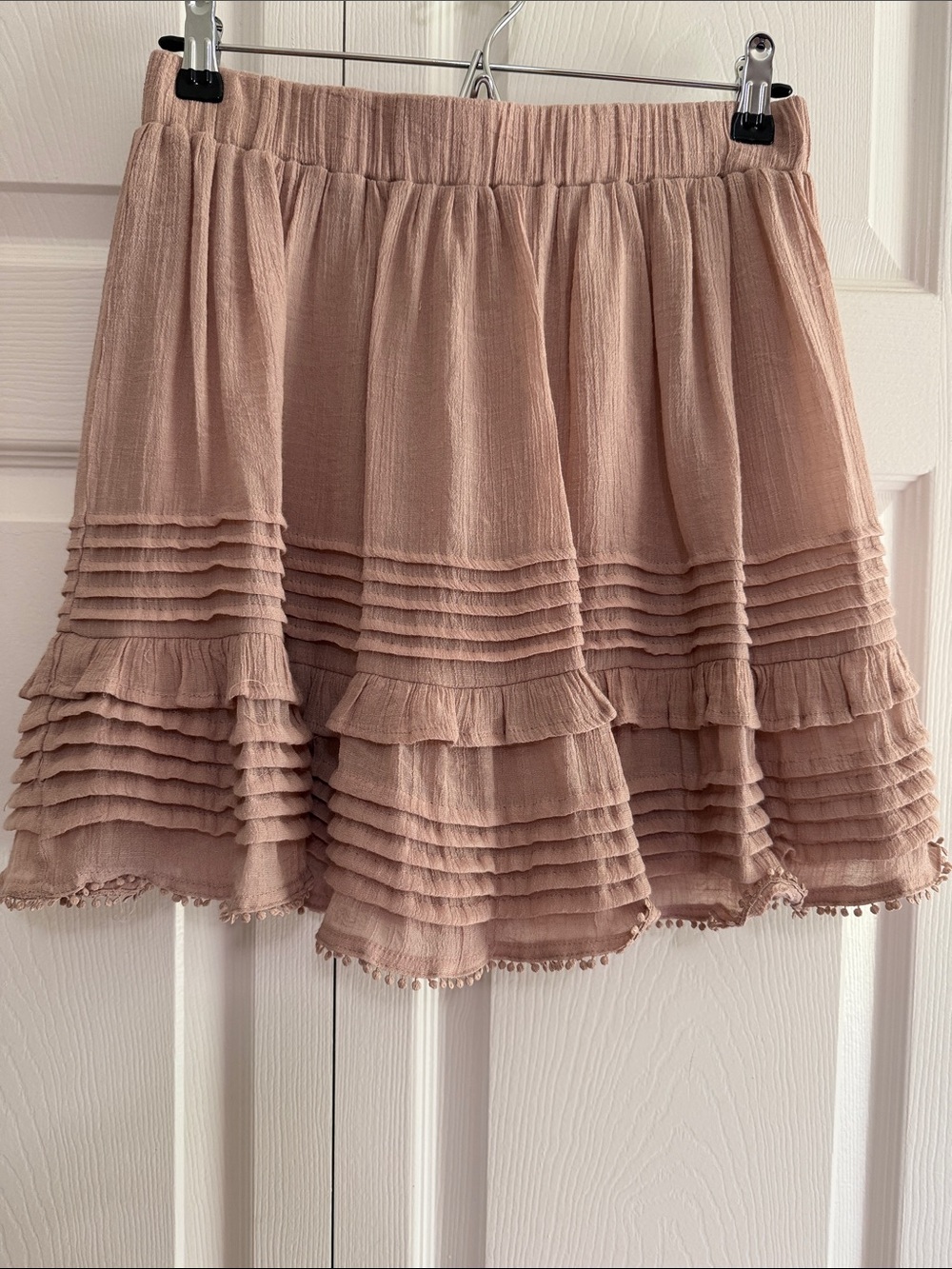 Mustard Seed Blush Tiered Ruffle Skirt